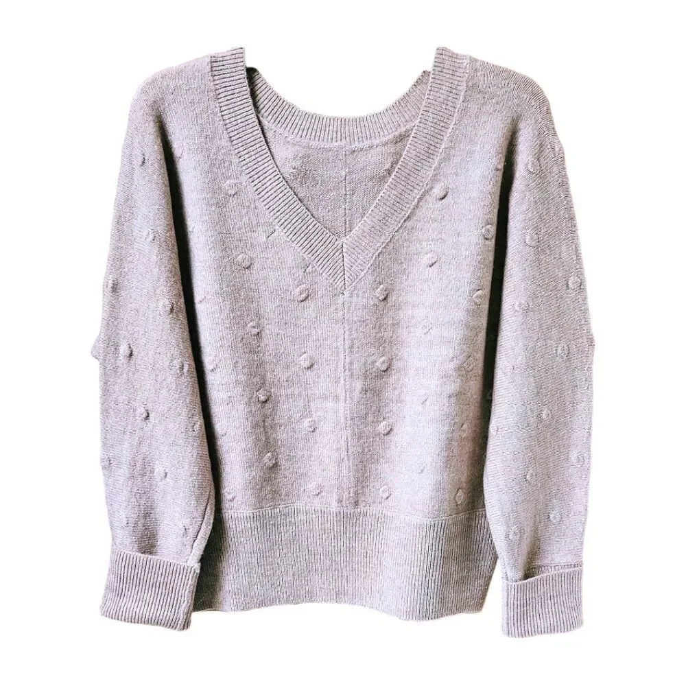 NWT WILLIAM RAST Women's V- Neck Dotted Light Pink Sweater